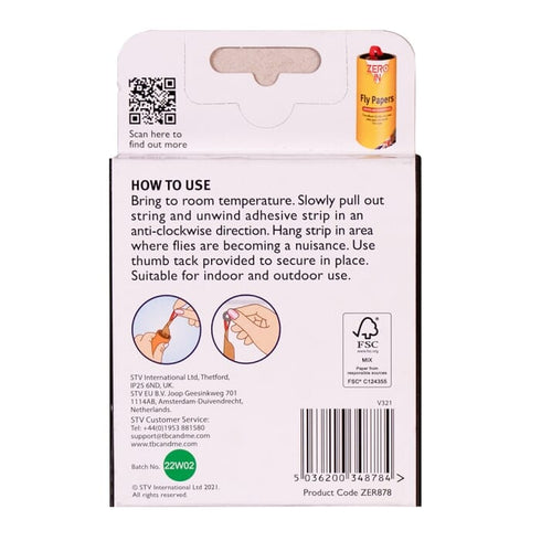 Zero In Fly Papers FSC 8-Pack, Fruit Scented Sticky Fly Paper Strips on Responsibly Sourced Paper