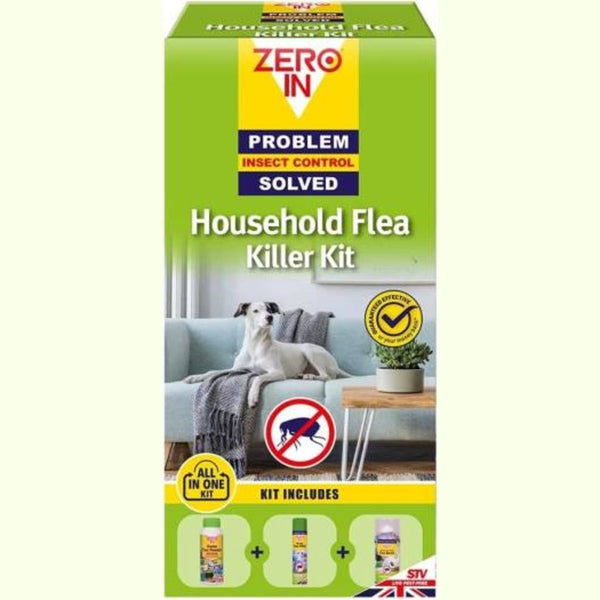 Zero In Household Flea Killer Kit, Flea Spray, Flea Powder and Flea Bomb for Cat and Dog Fleas in the Home