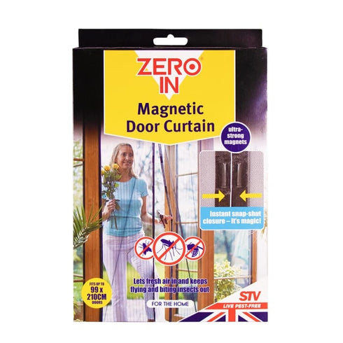 Zero In Magnetic Doorway Curtain, Insect Screen for Doors up to 99 x 210 cm with Full Installation Kit