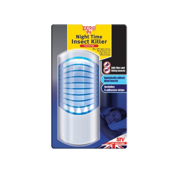 Zero In Night Time Insect Killer, Plug-In UV LED Mosquito and Fly Trap with Glue Sheets for Bedrooms