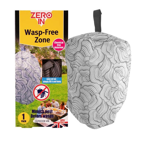 Zero In Wasp-Free Zone, Reusable Imitation Wasp Nest Deterrent for Patios and Gardens with No Poison