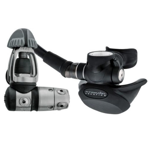 Atomic Aquatics TFX regulator first and second stage on white