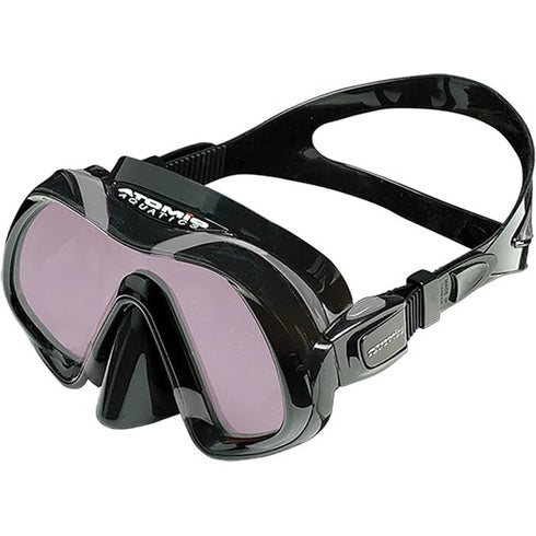 Atomic Aquatics Venom Arc dive mask, black, front angle