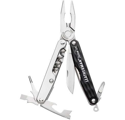 Leatherman Juice SX Multi-Tool (Box International), a versatile, colorful tool kit with a wine corkscrew and accessible tools.