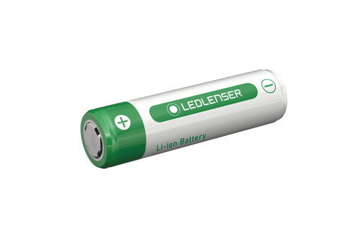 Ledlenser 18650 Li-Ion rechargeable battery 3000 mAh, product shot on white