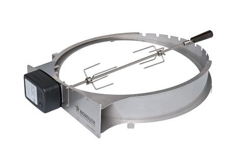 Monolith LeChef Rotisserie ring with spit and motor, front