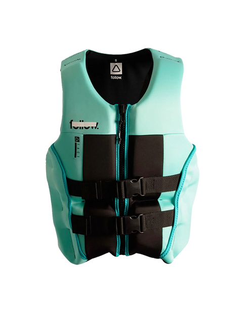 Follow Tact CGA women's life jacket in teal and black, front
