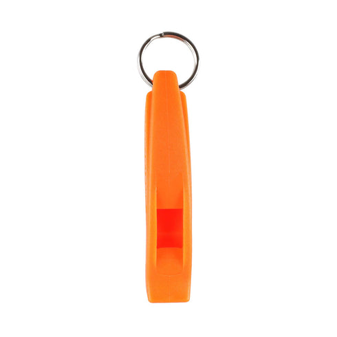 Lifesystems Echo Whistle, orange, with key ring and clip, front view