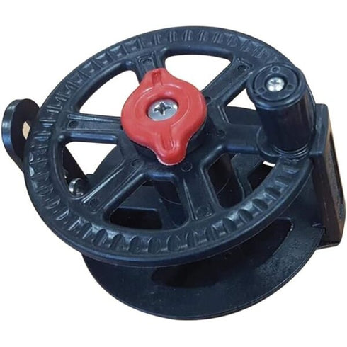 Epsealon Echo horizontal speargun reel, black with red brake button