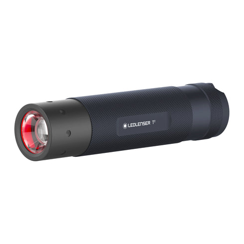Ledlenser T2 25th Anniversary Edition flashlight, dark blue, product shot on white