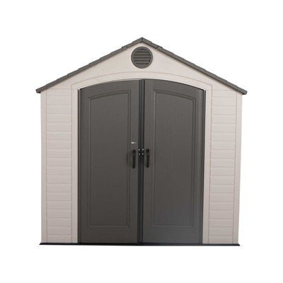Lifetime 6418 8 x 5 ft outdoor storage shed, front view
