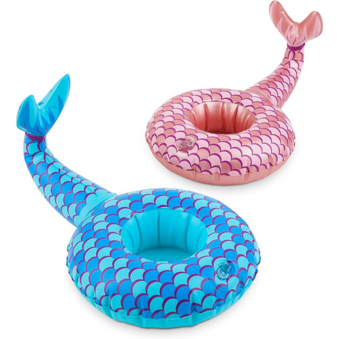 BigMouth Mermaid Tails inflatable drink floats, pink and blue