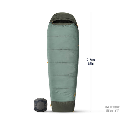 Sea to Summit Boab -9C synthetic sleeping bag, Regular, with dimensions