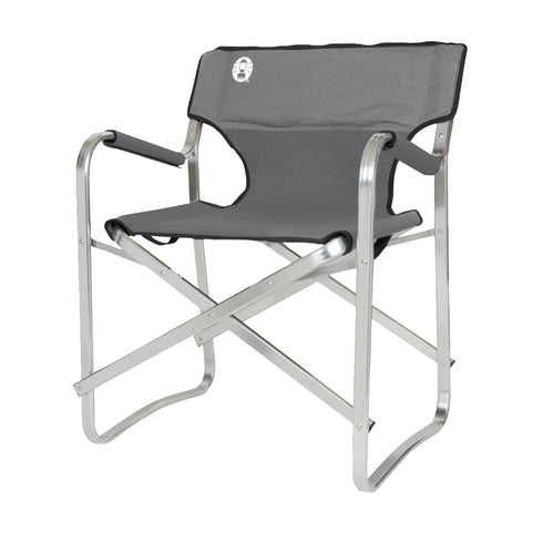 Coleman Deck Chair Aluminium, grey with aluminium frame, product shot on white