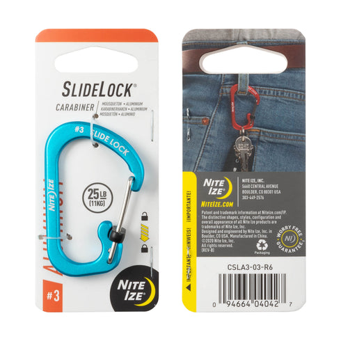 Nite Ize SlideLock aluminium carabiner #3, Blue