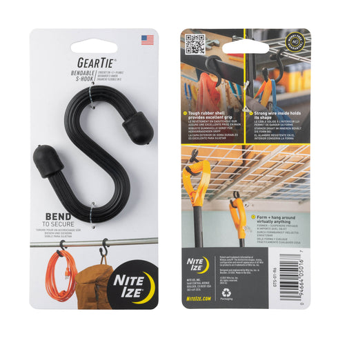 Nite Ize Gear Tie bendable S-hook in pack
