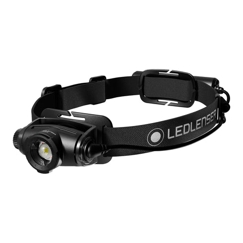 Ledlenser H5R rechargeable headlamp, black, product shot on white
