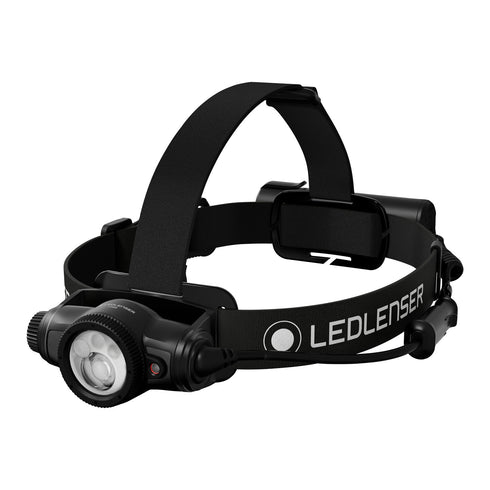 Ledlenser H9R rechargeable headlamp, black, product shot on white