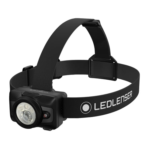 Ledlenser HF7R headlamp, black, product shot on white