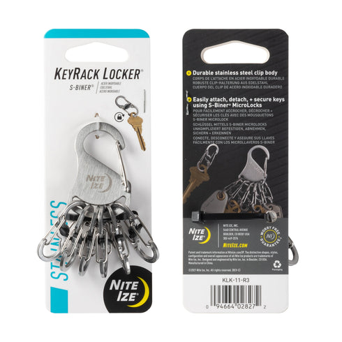 Nite Ize KeyRack Locker Steel S-Biner with six MicroLocks