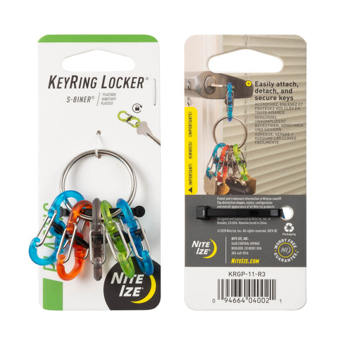 Nite Ize KeyRing Locker with five plastic S-Biner MicroLocks