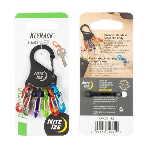 Nite Ize KeyRack S-Biner with six plastic S-Biners