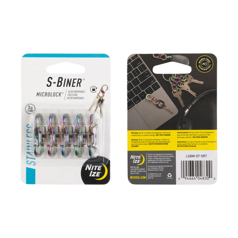 Nite Ize S-Biner MicroLock aluminum 5 pack, Spectrum colours