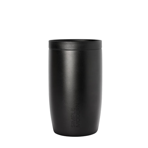 Simple Modern Signature Voyager Tumbler 12 oz in Midnight Black, front view