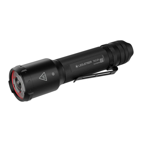 Ledlenser TAC6R tactical flashlight, black, product shot on white