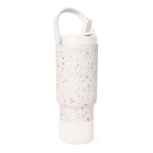 Simple Modern Kids Trek Pivot Tumbler in Cream Terrazzo, front view
