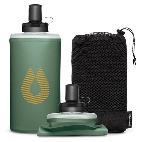 زجاجة مياه HydraPak PackFlask سعة 750 مل - زجاجة مياه تُثبَّت على حزام الظهر للحقائب - استخدام دون استخدام اليدين، سهولة الوصول، خفيفة الوزن للغاية، قابلة للطي، زجاجة ناعمة للحقائب للتنزه والسفر بحقائب الظهر
