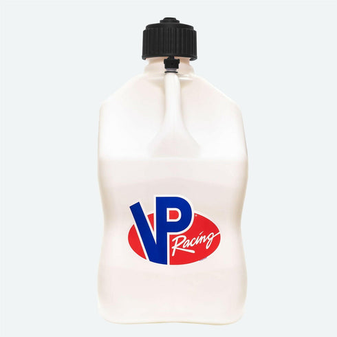 VP Racing 5.5 Gallon Square Motorsport Container, white, front view