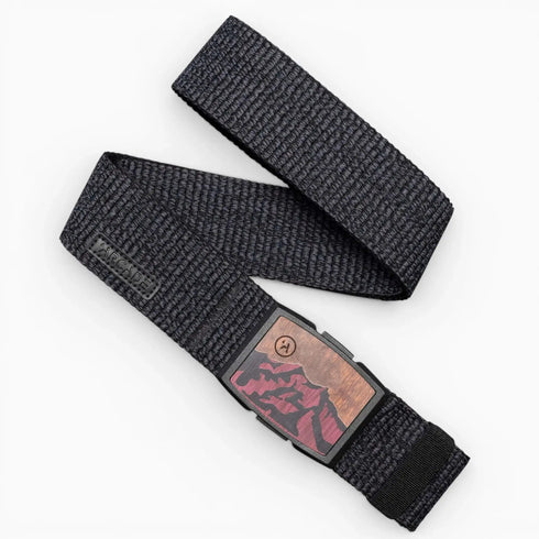 Arcade Woody stretch belt, Heather Limo, front view