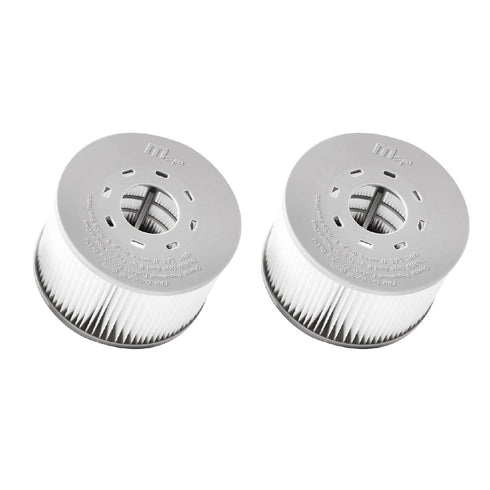 MSpa Filter Cartridge twin pack, two white pleated filters with grey caps