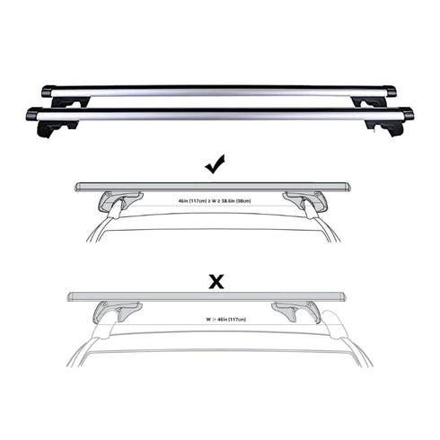 Aluminium Universal Car Roof Rack, Crossbar Set for Carrying Kayaks, SUP Boards and Luggage