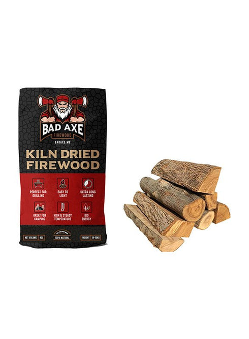 Bad Axe Olive Firewood, 40L Sack Approx 15kg, Unique Fragrant Aroma, Long Burning, Suitable for Cooking/Pizza Ovens
