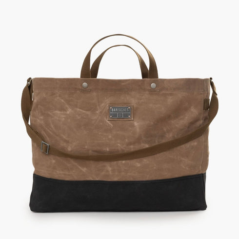 Barebones Neelum Giant Tote Khaki, 40L Waxed Canvas Firewood Carrier and Utility Tote Bag
