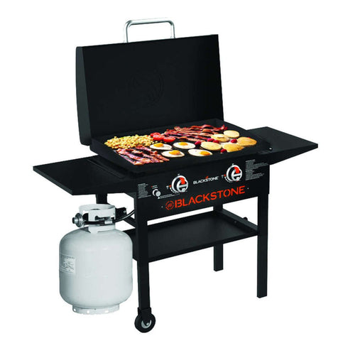 Blackstone Original 28 - Inch Stainless Griddle with Hood, Two - Burner System, Compact Design, Suitable for Versatile Outdoor Cooking