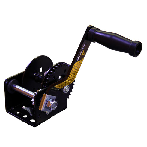Boat Trailer Hand Winch 850 lbs, Single Gear 3:1 Ratio Winch for Boat and Jet Ski Trailers, Black