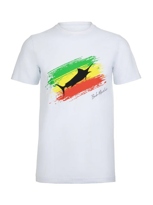 Bob Marlin Rasta Flag fishing t-shirt