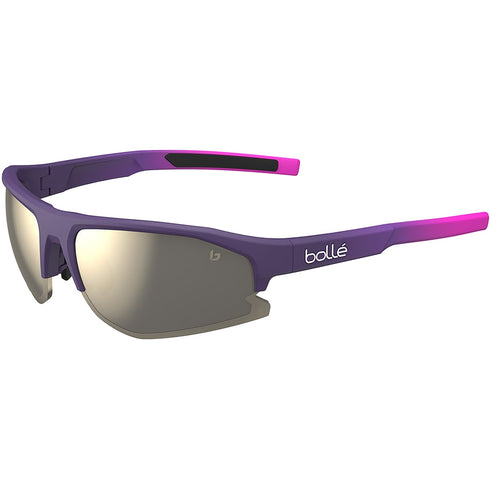 Bolle Bolt 2.0 S Small Fit Sport Sunglasses, Burgundy Pink Matte Frame with TNS Gold Cat 3 Mirror Lens