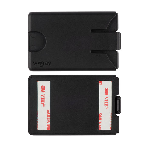 Nite Ize CashBack phone wallet, black, front and back