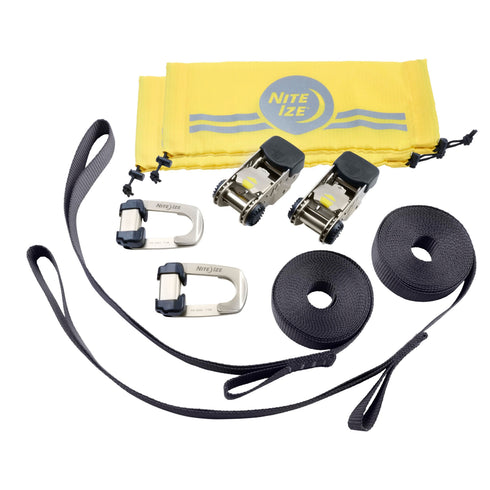 Nite Ize CamJam HookLock Ratchet Strap System Large, contents on white