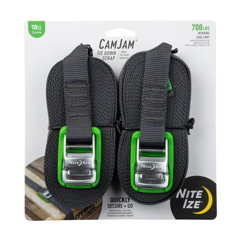 Nite Ize CamJam tie down strap 18 ft 2 pack