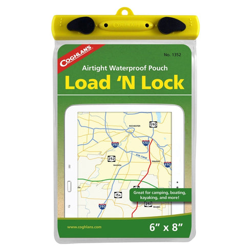Coghlan's Load-N-Lock Waterproof Pouch, a protective, fully submersible pouch for securing electronics and documents.