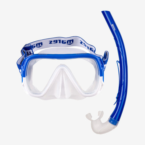 Mares Keewee mask and snorkel combo, blue and white