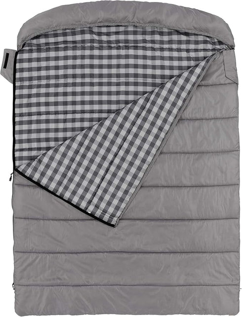 CORE 40 Degree Queen Cool Climate Sleeping Bag, a spacious, comfortable sleeping bag rated for 40°F, fitting two people.