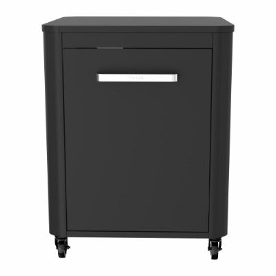 Cozze Roller Table with Door and Foldable Side Tables, a multi-functional outdoor cooking table with storage and prep space.