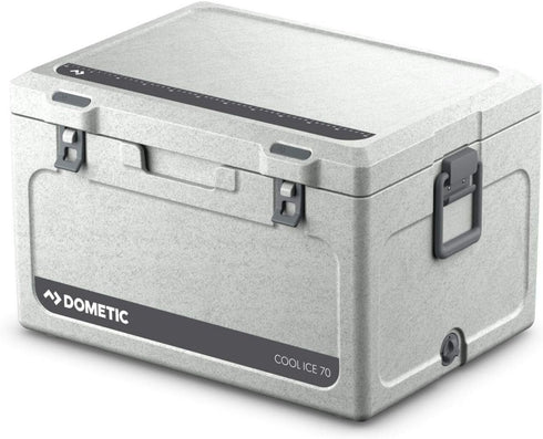 Dometic Cool-Ice WCI 70 passive icebox in Stone, front angle