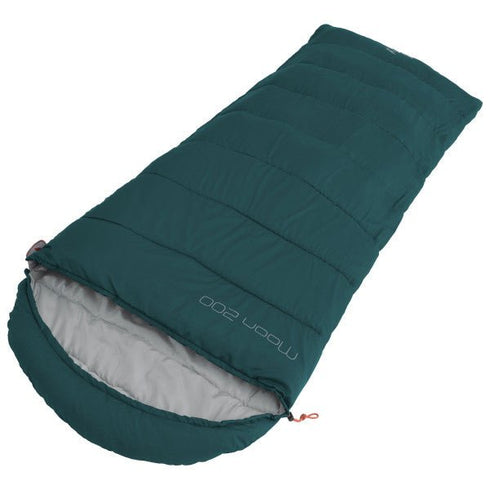 Easy Camp Moon 200 Sleeping Bag, Single Layer Insulation with Compression Bag, Lightweight, Suitable for 2 - Season Camping